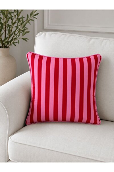 adenkahome Bird Series, Striped Throw Pillow Cover with Suede Trim (Double-Si...
