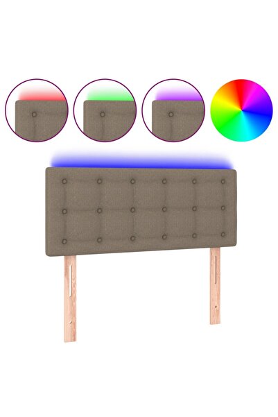 vidaxl LED headboard, taupe grey, 80x5x78/88 cm, textile