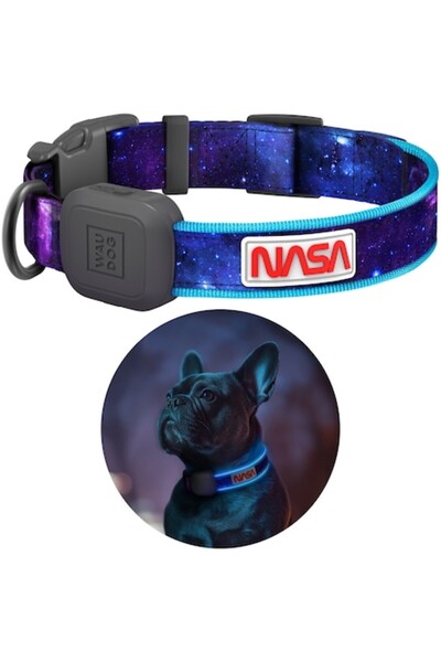 WAUDOG Zgardă pentru câini, cu iluminare, LED, NASA21, M-L