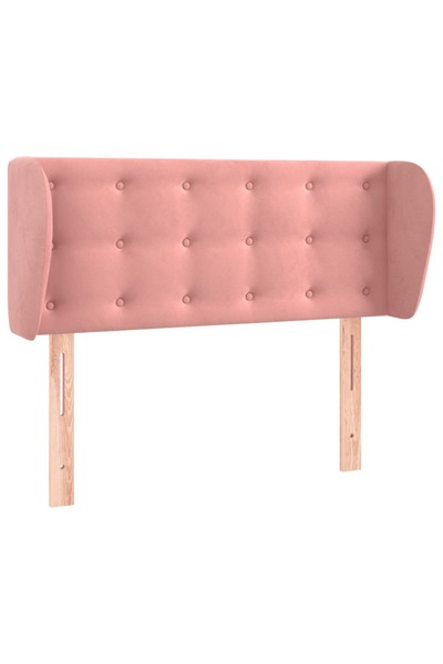vidaxl Bedside table with pink wings 93x23x78/88 cm Velvet
