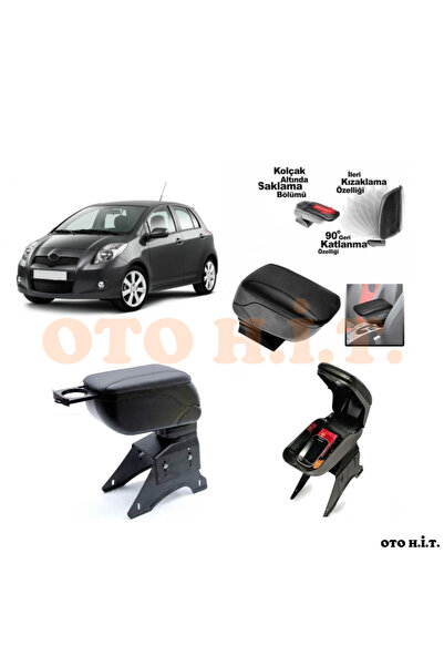 OTO H.İ.T. TOYOTA YARİS MK2 Uyumlu Kol Dayama Ve Kolçak Sürgülü Bardaklıklı A...