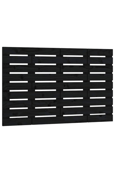 vidaxl Wall-mounted headboard, black, 106x3x63 cm, solid pine wood