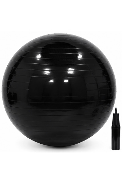 SERSIMO Minge fitness 85 cm cu pompă, antiderapantă, PVC, neagră