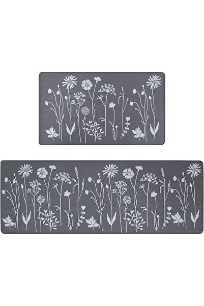 Arabest 2-Piece Kitchen Rugs Set, Cushioned Anti-Fatigue Mat Non-Slip Waterpr...