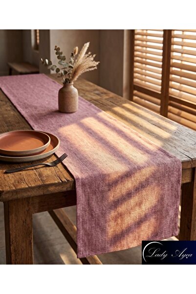 1 Adet Kumaş Runner-Pamuk Polyester Runner-Yıkanabilir Runner-35x135 cm