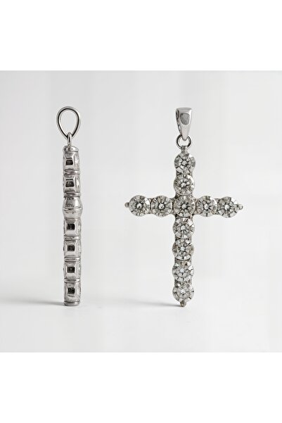 Oria Jewelry Pandantiv din argint 925 cruce cu zirconiu