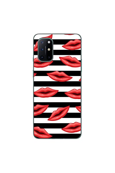 OEM Husa compatibila cu OnePlus 8T Silicon Gel Tpu Model Striped Kisses