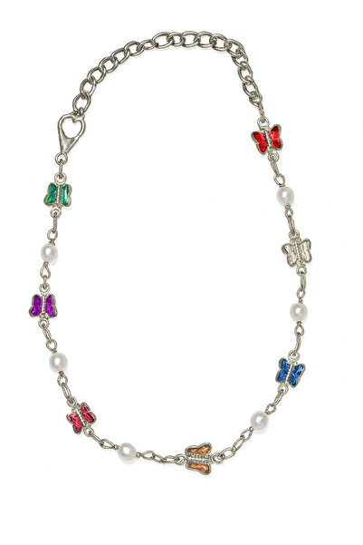 MakeWell Heart & Stone Charm Steel Anklet