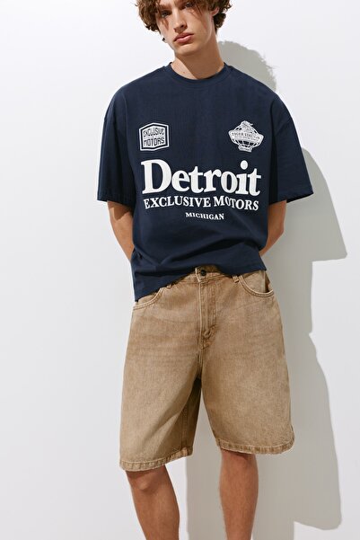 Pull & Bear Boxy Detroit tişört