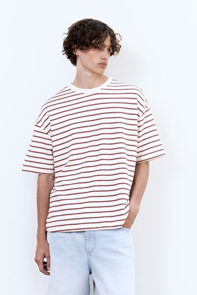 Pull & Bear Çizgili boxy tişört