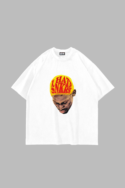 Sekizbiraltı Λευκό μπλουζάκι Unisex με στάμπα Hate Snkrs σε μεγάλο μέγεθος