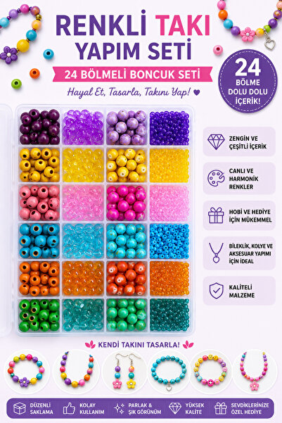 By MO Accessories YENİ SEZON 6 Renk Boncuklarla Takı Yapma Hobi Seti