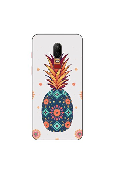 OEM Husa compatibila cu OnePlus 6 Silicon Gel Tpu Model Floral Pineapple