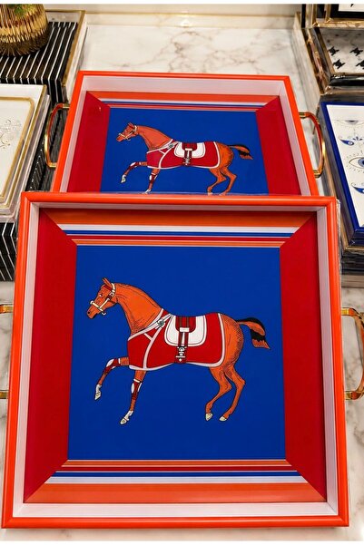 Home Stylish Looking Trojan Horse Coffee and Tea Presentation Tray with Stand