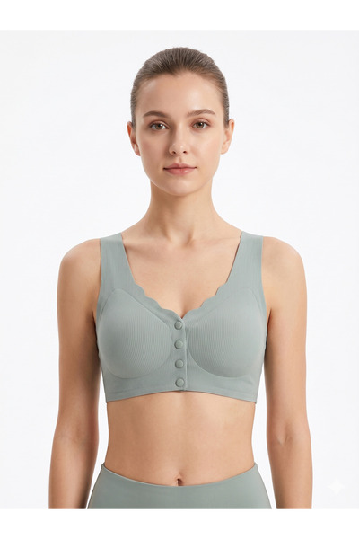 EBRULİ LİNGERİE Laser Cut Ribbed Buttoned Bra
