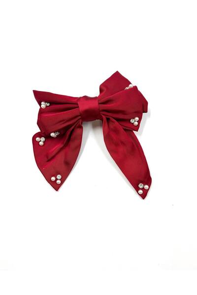 MD Moda Accessories مشبك شعر من الساتان مزين باللؤلؤ والأحجار الكريمة