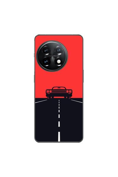 OEM Θήκη συμβατή με OnePlus 11, από σιλικόνη gel TPU, μοντέλο Red Sky Muscle Car