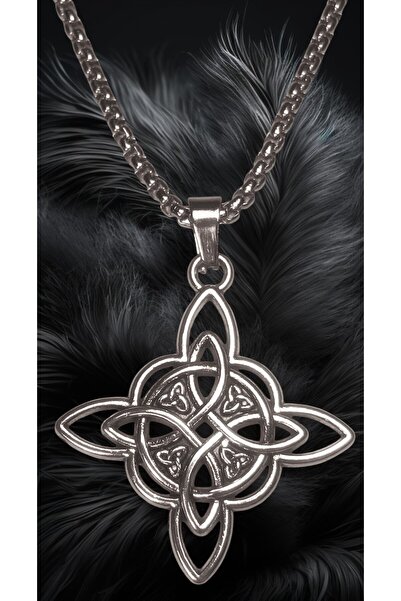 Oxolux, Lavinia Colier argintiu Nodul Celtic, in cutie cadou, design metalic,...
