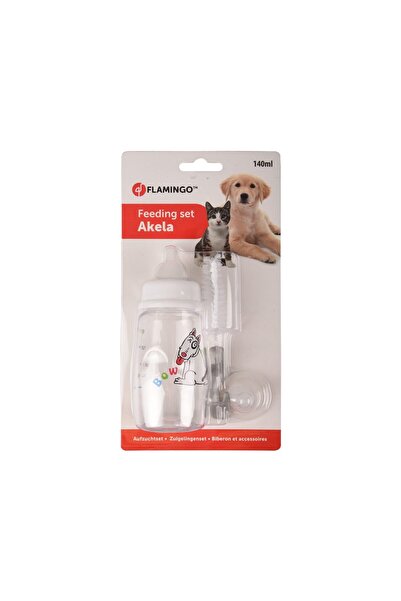 Flamingo Set biberon, tetina, perie, pentru caini si pisici, 140 ml