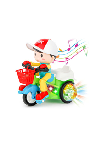 PlayFun Stunt Tricycle, Bump-and-Go, Sound and Light Effects 6511110053045