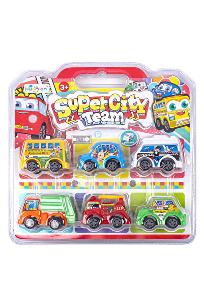 PlayFun Jucărie Set 6 Masinute Super City Interactiv Cadou Copii