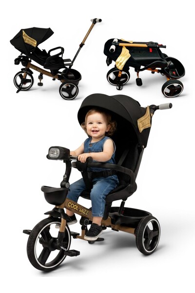 Cool Jazz Multifunctional Tricycle for Children, 360° Rotating Seat, Sleeping...