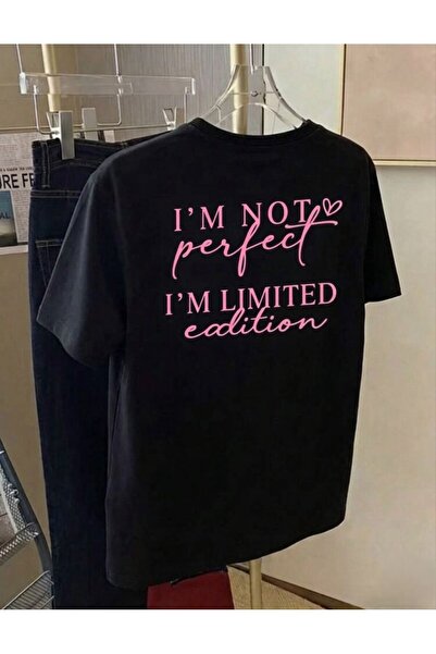 LELVANİ NU SUNT PERFECT, SUNT EDIȚIE LIMITATĂ TRICOU CU TEXT IMPRIMAT NEGRU