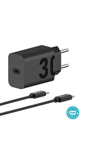 Motorola SJMC302 Μαύρος ταχυφορτιστής Type-C με USB-PD και καλώδιο 1μ. Type-C...