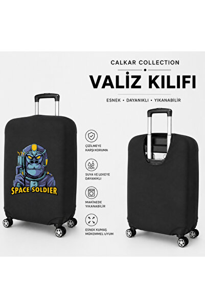 CALKARCOLLECTION Travel Mode2 Printed Black Luggage Cover Suitcase Protector