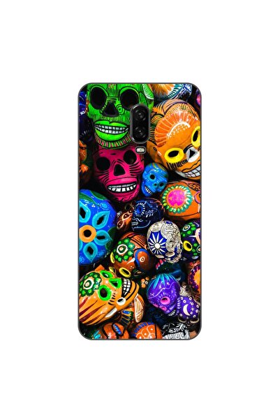 OEM Husa compatibila cu OnePlus 6T Silicon Gel Tpu Model Halloween Cranii Col...