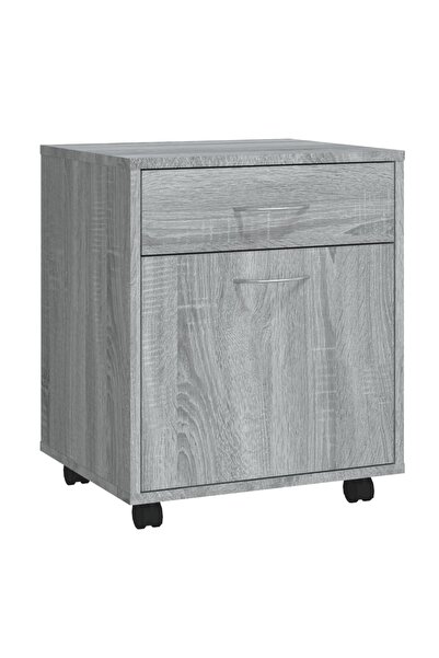 vidaxl Dulap cu roți, gri sonoma, 45x38x54 cm, lemn prelucrat