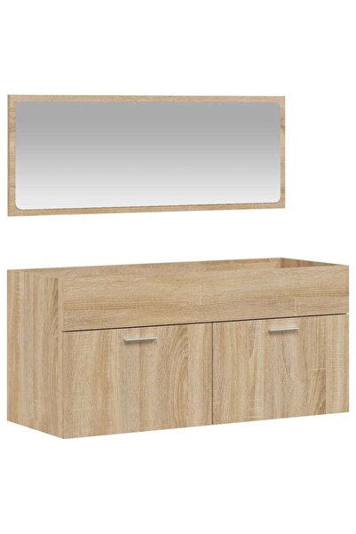 vidaxl Bathroom cabinet with mirror, sonoma oak, engineered wood