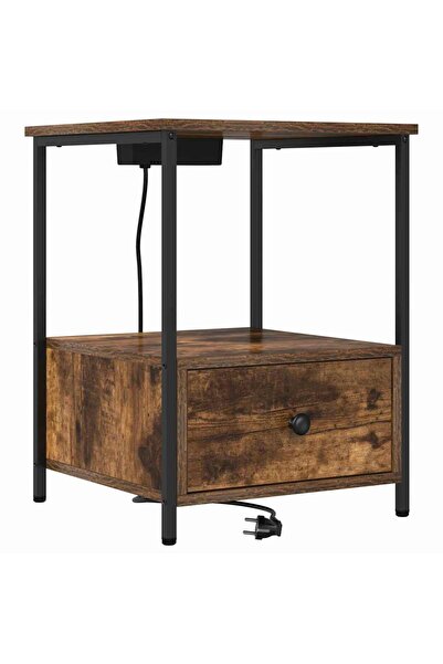vidaxl Dulap de noapte Stejar fumuriu 42 x 41 x 56 cm Lemn compozit