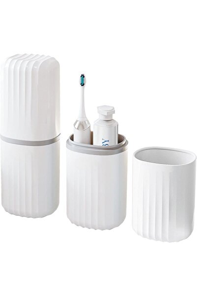 Arabest 1-Piece Toothbrush Travel Case,2-in-1 Holder and Rinse Cup,Large Capa...