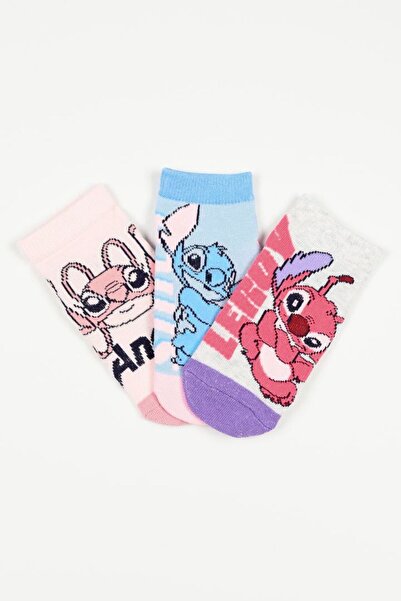 Disney Παιδικές Κάλτσες για Κορίτσι Stitch Χρώματος Πολύχρωμo EZO6018.PACK2