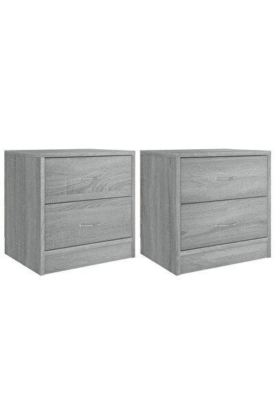 vidaxl Bedside tables, 2 pcs., sonoma grey, 40x30x40 cm, processed wood