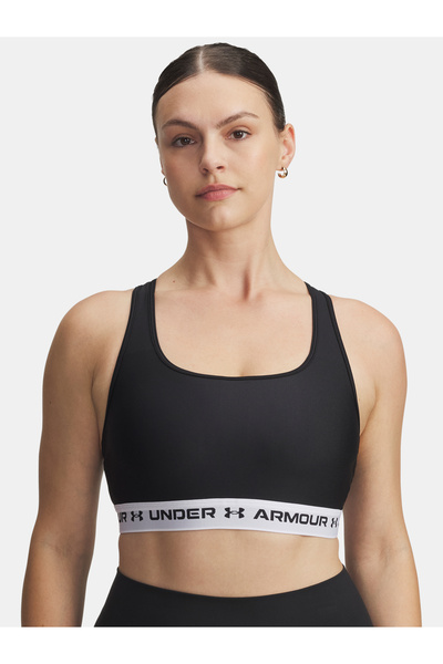 Under Armour Sutien de damă cu bretele încrucișate, cu susținere medie - Negru
