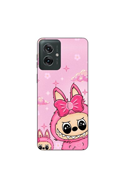 OEM Husa compatibila cu Motorola Moto G55 Silicon Gel Tpu Model Labubu Pink F...