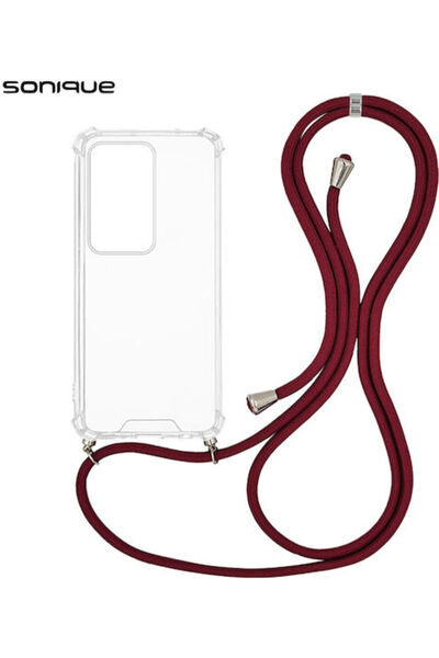 Other Θήκη Σιλικόνης με Λουράκι Sonique Armor Διαφανής Xiaomi Redmi 15 4G Red...