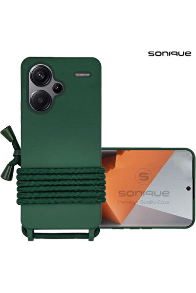 Other Sonique Back Cover Silicone 0.5mm with Strap Green (Redmi Note 13 Pro+)