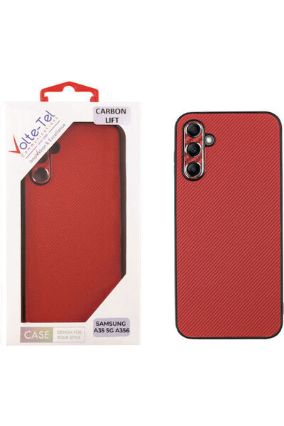 Other Volte-Tel Carbon Lift Πίσω Κάλυμμα Σιλικόνης Κόκκινο (Samsung A35 5G A356)