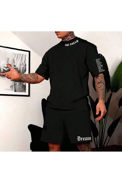 NIGRUM PARDUS Cycling Collar Dream Printed 100% Cotton Plus Size Men's T-Shir...