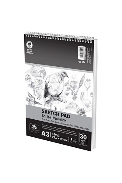PIGNA Bloc de desen spiralat A3 pentru schițe 160g 30 de coli