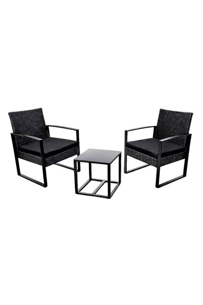 Kiwari Set mobilier de terasă, Masă 40 x 40 x 41 cm, 2 scaune 59 x 63 x 73 cm...