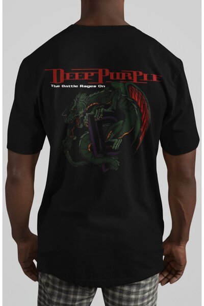 SEVBANO Deep Purple Rock Metal Music Band Back Printed Unisex Oversize T-Shirt