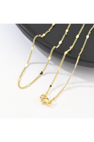 OEM 18K gold plated link and heart necklace