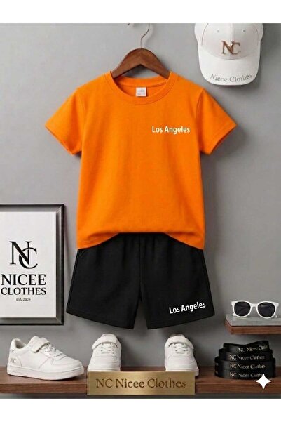 NC Nicee Clothes LETNJA DEČJA MAJICA I KRATKE HLAČE UNISEKS (BELI MALI LOS AN...