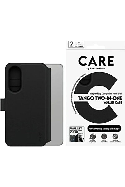 Panzer Glass PanzerGlass Care Wallet Δερμάτινη Μαύρη Θήκη (Galaxy S25 Edge) C...