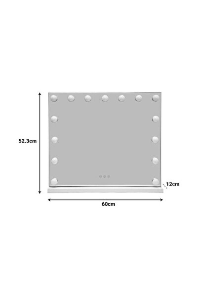 OEM Καθρέφτης Τοίχου LED Hollywood Inart Μεταλλικός Λευκός 60x12x52.3εκ.