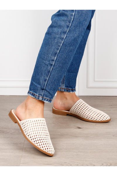 ANGEL BLUE PAPUCI DAMA DIN PIELE ECOLOGICA CU DESIGN CLASIC CRL1626 Beige